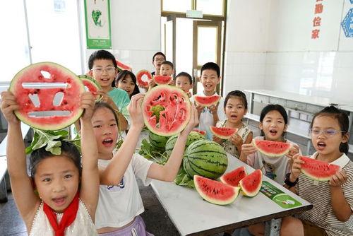快乐吃瓜的小朋友,小朋友的快乐吃瓜时光